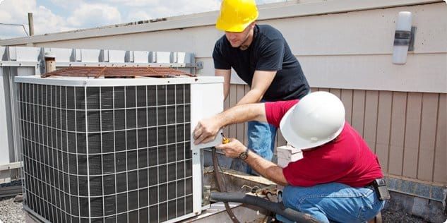 Commercial-Air-Conditioning-Installation by technicians