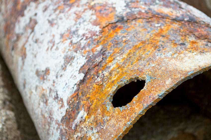 Corroded pipe line