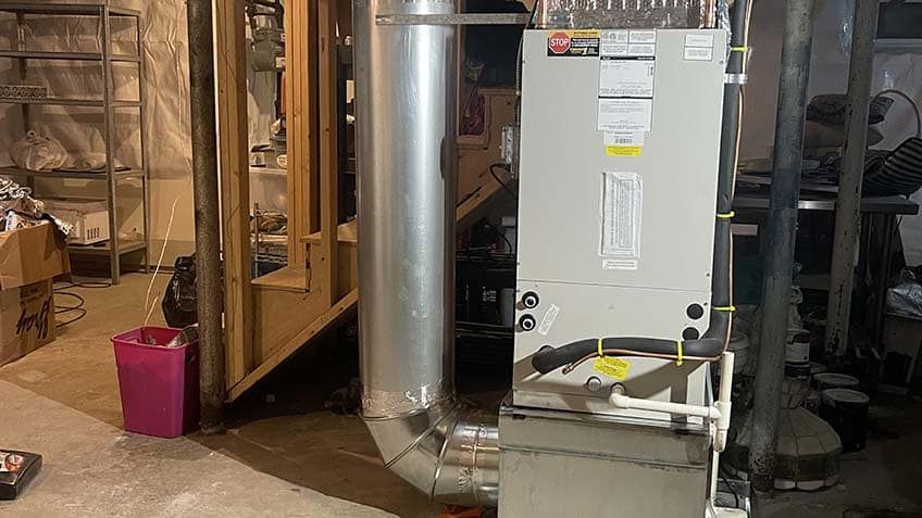 Furnace being installed